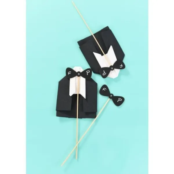 Badaboum Photobooth Mariage Noeud Papillon Sur Tige X 2 Pi Ces