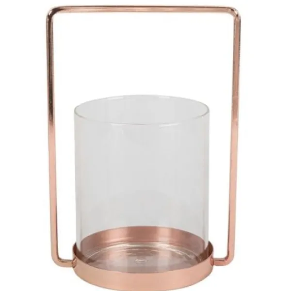 Badaboum Photophore Broom Verre Et M Tal Rose Gold 25X16 Cm