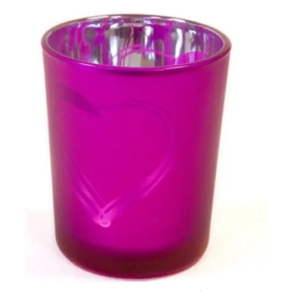 Badaboum Photophore Decor Coeur Fuchsia