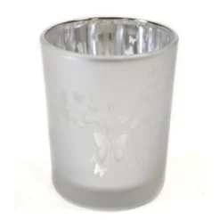 Badaboum Photophore Decor Papillon Argent
