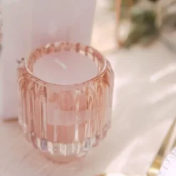 Badaboum Photophore Dili En Verre Rose Rainur