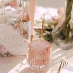 Badaboum Photophore Dili En Verre Rose Rainur