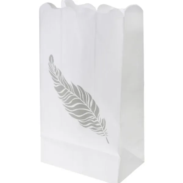 Badaboum Photophore Mariage Plume Argent X 6 Pi Ces