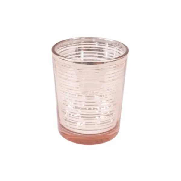 Badaboum Photophore Pas Cher Rayures Rose Gold
