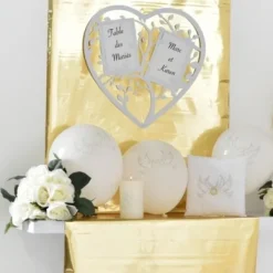 Badaboum Plan De Table Mariage Coeur Blanc