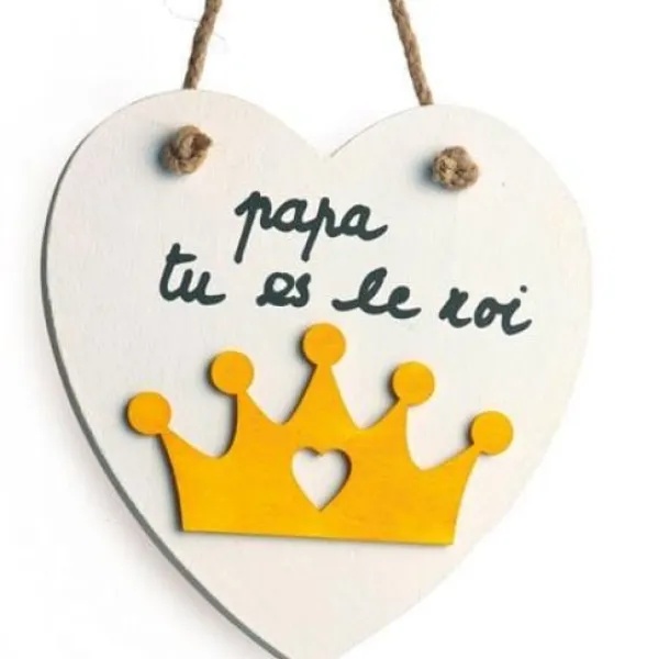 Badaboum Plaque De Porte En Bois Forme Coeur