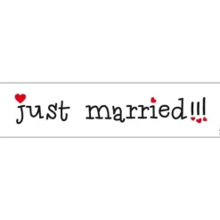 Badaboum Plaque D'Immatriculation Mariage Just Married Avec Coeur Rouge