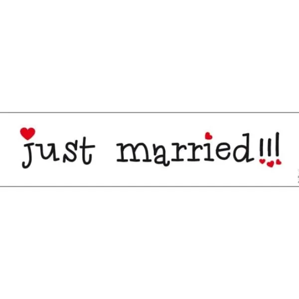 Badaboum Plaque D'Immatriculation Mariage Just Married Avec Coeur Rouge