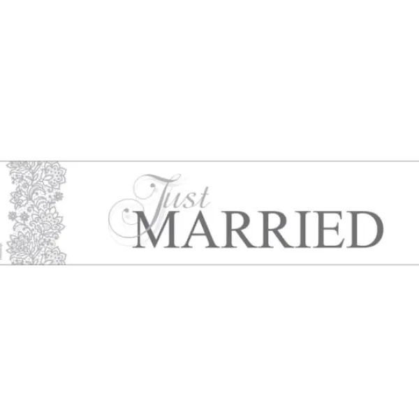Badaboum Plaque D'Immatriculation Mariage Just Married Argent