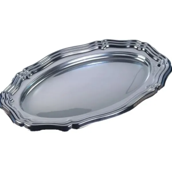 Discount Plateau En Plastique R Utilisable Argent Ovale X 2 Pi Ces Theme Eco-Responsable