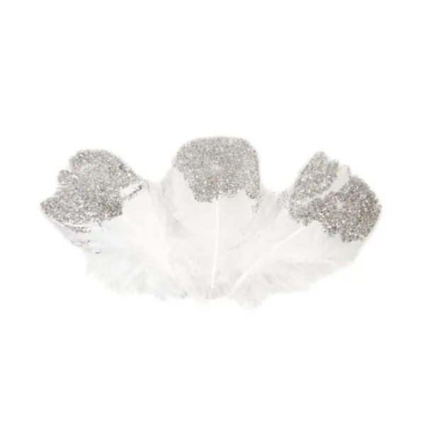 Badaboum Plume Paillet Argent X 25 Pi Ces