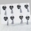 Badaboum Porte Cl Ardoise Coeur Argent X 6 Pi Ces