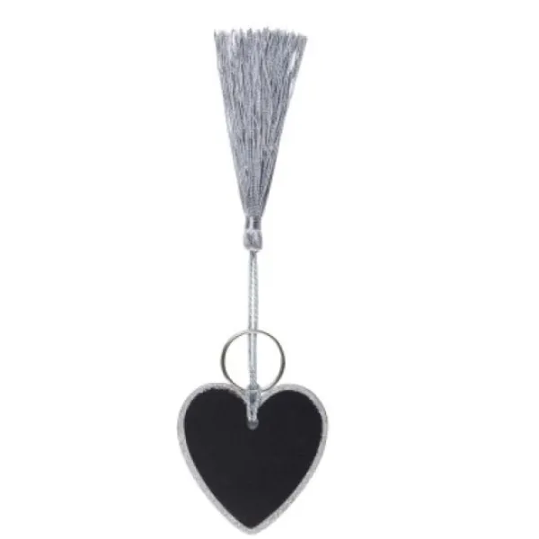 Badaboum Porte Cl Ardoise Coeur Argent X 6 Pi Ces