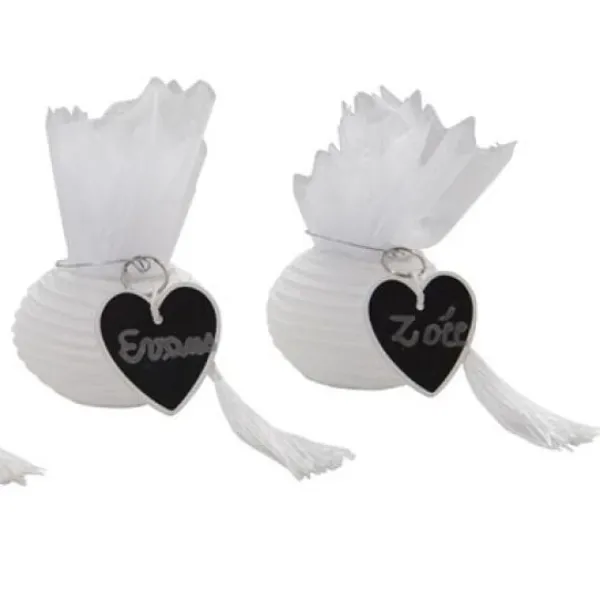 Badaboum Porte Cl Ardoise Coeur Blanc X 6 Pi Ces