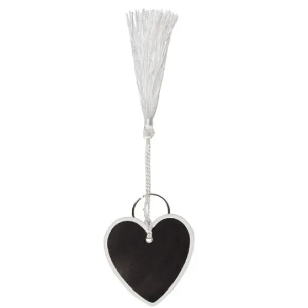 Badaboum Porte Cl Ardoise Coeur Blanc X 6 Pi Ces
