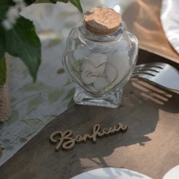 Badaboum Pot En Verre Coeur Bonheur