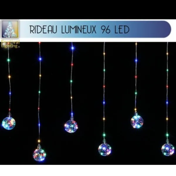 Badaboum Rideau Lumineux Avec Boules 96 Led Hot