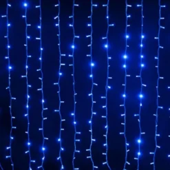 Badaboum Rideau Lumineux De Noel 180 Led Bleu Clignotant Best