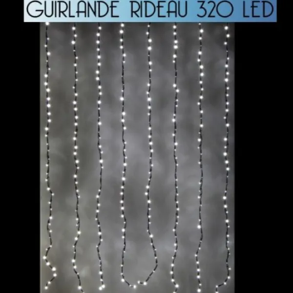 Badaboum Rideau Lumineux De Noel 320 Led Blanc Effet Goutte D'Eau Hot