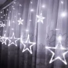 Badaboum Rideau Lumineux Noel Etoiles 3D 96 Led Blanc Froid Online
