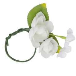 Badaboum Rond De Serviette Fleuri Ivoire X 4 Pi Ces New