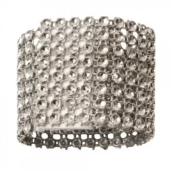 Badaboum Rond De Serviette Mariage Strass En Argent X 50 Pi Ces Discount