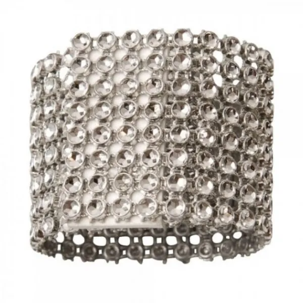 Badaboum Rond De Serviette Mariage Strass En Argent X 50 Pi Ces Discount