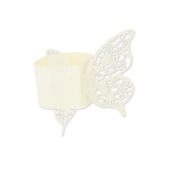 Badaboum Rond De Serviette Papillon Ivoire X 20 Pi Ces Best