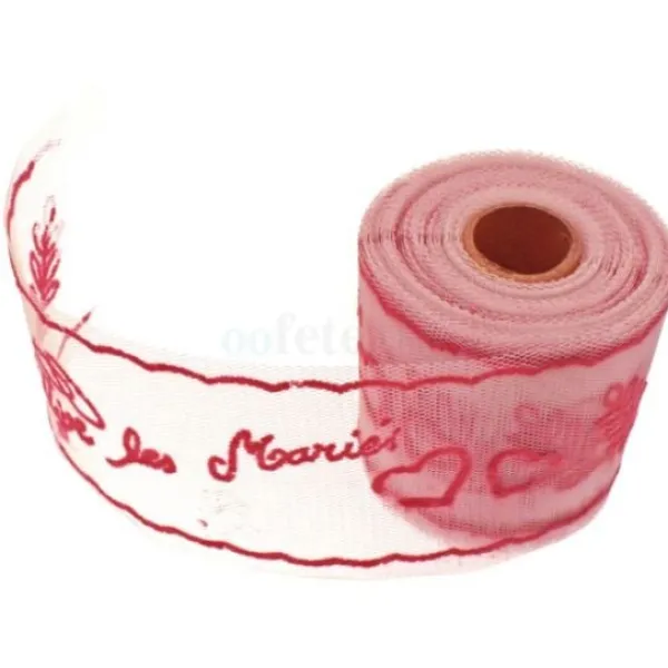 Badaboum Rouleau De Tulle Floqu Vive Les Mari S Rouge