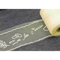 Badaboum Rouleau De Tulle Floqu Vive Les Mari S Ecru