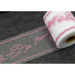 Badaboum Rouleau De Tulle Floqu Vive Les Mari S Fuschia