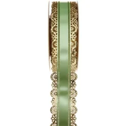 New Ruban Charlotte Dentelle Vert 50Mm X 20 M Tres Theme Dentelle