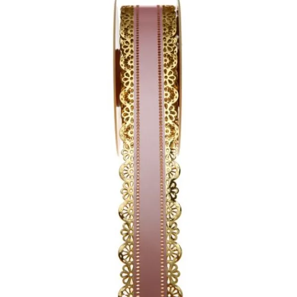 New Ruban Charlotte Dentelle Rose 50Mm X 20 M Tres Theme Dentelle