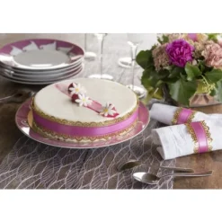 New Ruban Charlotte Dentelle Rose 50Mm X 20 M Tres Theme Dentelle