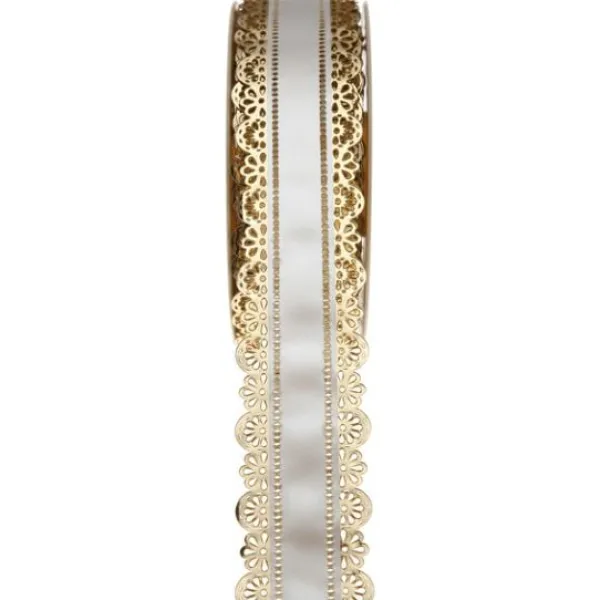 New Ruban Charlotte Dentelle Blanc 50Mm X 20 M Tres Theme Dentelle