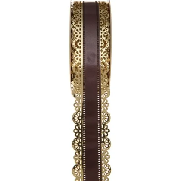 Discount Ruban Charlotte Dentelle Chocolat 50Mm X 20 M Tres Theme Dentelle