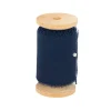 Badaboum Ruban Effiloch Mousseline De Soie Bleu Marine New