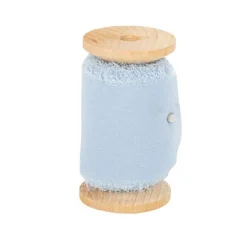 Badaboum Ruban Effiloch Mousseline De Soie Bleu Ciel Discount