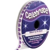 Badaboum Ruban En Bobine Satin Blanc Imprim C Ur Violet