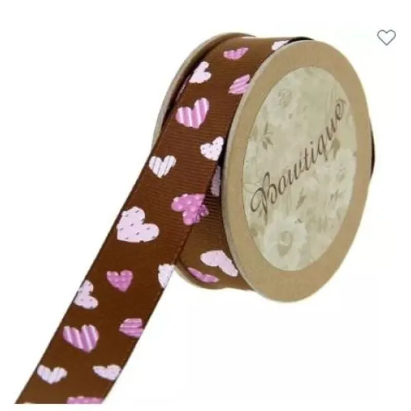 Badaboum Ruban Gros Grain Coeur 20Mm X5M