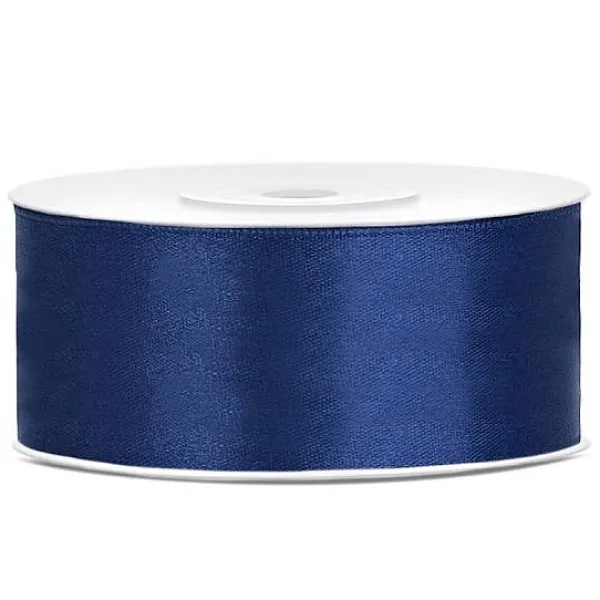 Badaboum Ruban Satin 25 Mm Bleu Marine X 25 M Tres Hot