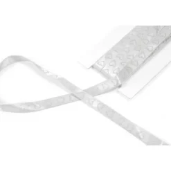 Badaboum Ruban Satin Blanc Avec Coeur Paillet
