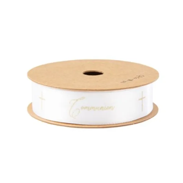 Sale Ruban Satin Communion Croix Blanc Et Or Theme Communion