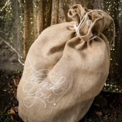 Clearance Sac Cadeau Mariage En Jute Thank You Theme Jute