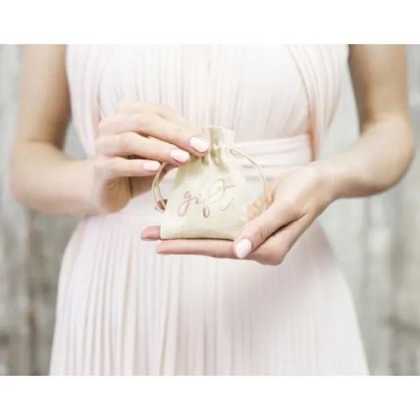 Badaboum Sac Drag Es En Coton Gift Rose Gold X 10 Pi Ces