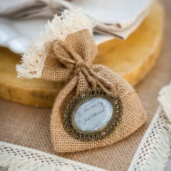 Hot Sac Drag Es Jute Avec Franges X 5 Pi Ces Theme Jute