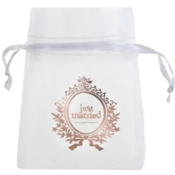 Badaboum Sachet A Dragees Just Married Rose Gold X 6 Pi Ces