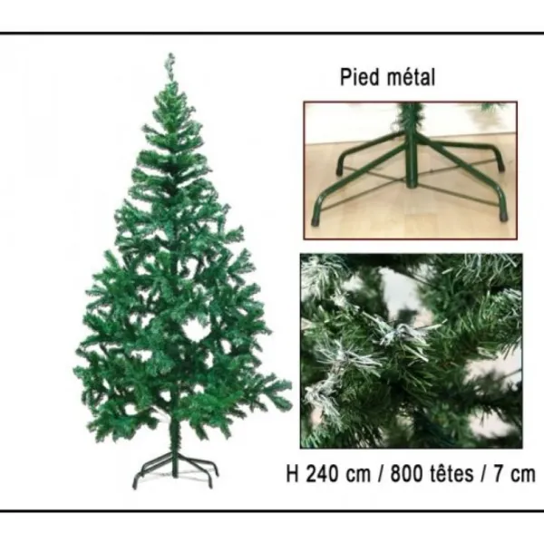 Badaboum Sapin Artificiel Vert Neige 240Cm 800 T Tes Discount