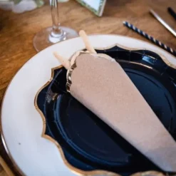 Badaboum Serviette De Table En Papier Kraft Liser Or X 16