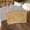 Badaboum Serviette En Papier Airlaid Liser Coeur Or